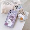 ロエベ iphone13/13proケース 挟む LOEWE iphone12pro max クリア ケース アレンジ アイフォン11pro max/11proケース ステッカー 韓国 iphonexs max/xr/8plus 携帯ケース 人気 女子