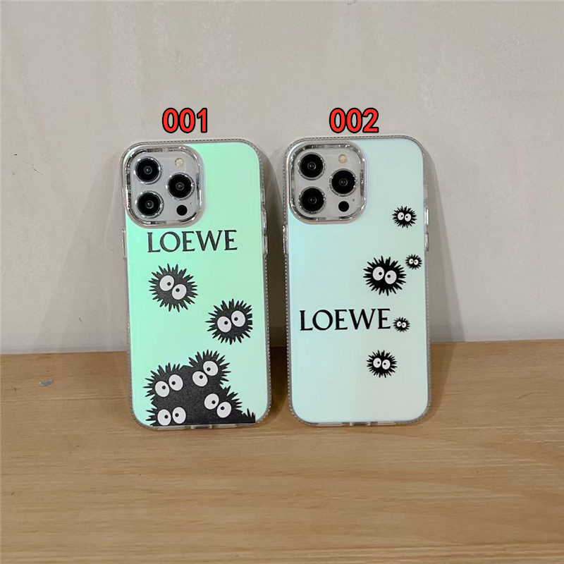 ロエベ ジブリ iphone15/15pro ケース ペア LOEWE iphone14pro max/14ケース キャラクター オーロラ iphone13/12 ケース まっくろ くろ すけ iphone 携帯カバー おもしろ 可愛い