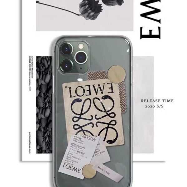 ロエベ iphoneケース かわいい LOEWE iphone14pro max クリア ケース オリジナル アイフォン14pro/13proケース ステッカー 韓国 iphone13/12 携帯ケース 人気 女子