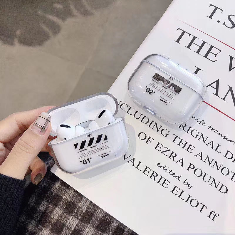 airpods pro第二世代 ケース 透明 エア ポッツ プロ ケース ナイキ airpods1/2 保護カバー おしゃれ アクセサリー イヤホンケース オフホワイト airpodspro ケース ブランド