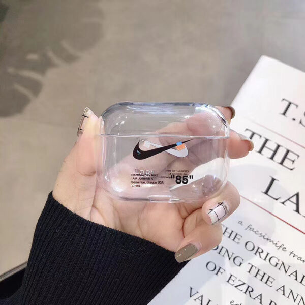 airpods pro第二世代 ケース 透明 エア ポッツ プロ ケース ナイキ airpods1/2 保護カバー おしゃれ アクセサリー イヤホンケース オフホワイト airpodspro ケース ブランド