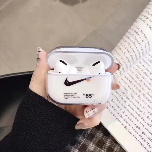 airpods pro第二世代 ケース 透明 エア ポッツ プロ ケース ナイキ airpods1/2 保護カバー おしゃれ アクセサリー イヤホンケース オフホワイト airpodspro ケース ブランド