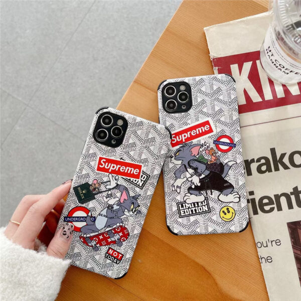 iphone13 ケース トム と ジェリー シュプリーム アイ フォン12pro max ケース おそろい iphone11pro/se2 携帯ケース 最強 衝撃 ゴヤール iphonexs max iphonexr ケース オリジナル おすすめ