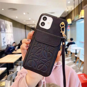 loewe iphone15/15pro max ケース カード収納 おすすめ ロエベ iphone14pro/13pro maxケース 首掛け iphone11/xs max カバー 革 ブランド レディース アイフォン12/11携帯ケース 韓国風