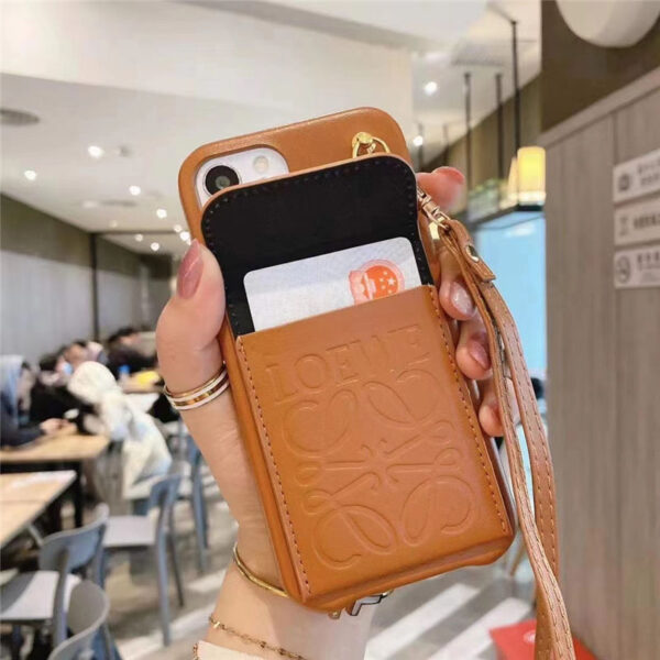 loewe iphone15/15pro max ケース カード収納 おすすめ ロエベ iphone14pro/13pro maxケース 首掛け iphone11/xs max カバー 革 ブランド レディース アイフォン12/11携帯ケース 韓国風