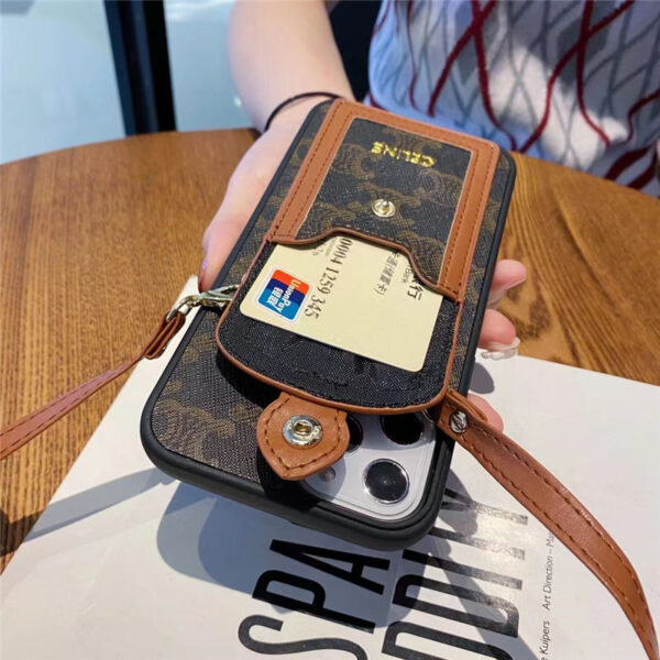 iphone12pro max ケース 斜 めがけ ブランド CELINE アイフォン12/11proケース カード入れ セリーヌ iphonexs max/se2 スマホカバー パロディ風 iphone8/7plus ケース 人気 女子 韓国