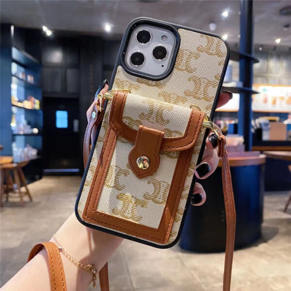 iphone12pro max ケース 斜 めがけ ブランド CELINE アイフォン12/11proケース カード入れ セリーヌ iphonexs max/se2 スマホカバー パロディ風 iphone8/7plus ケース 人気 女子 韓国