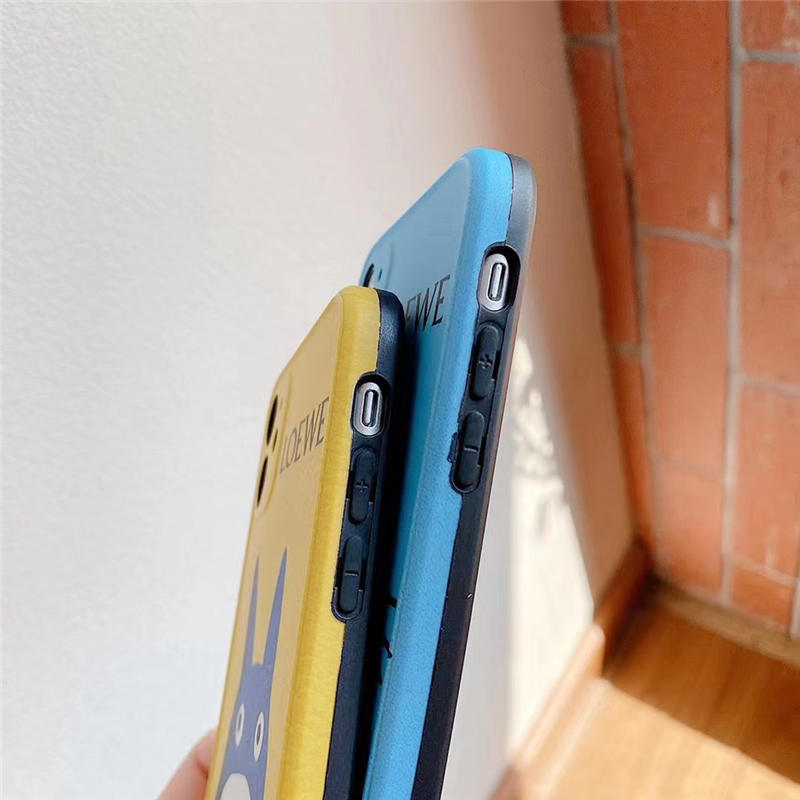 ロエベ トトロ iphone13/13pro ケース ペア LOEWE iphone12pro max/12miniケース キャラクター iphone11 レザー ケース まっくろ くろ すけ iphone11pro/xs max 携帯カバー おもしろ アイフォンx/10r ケース 可愛い