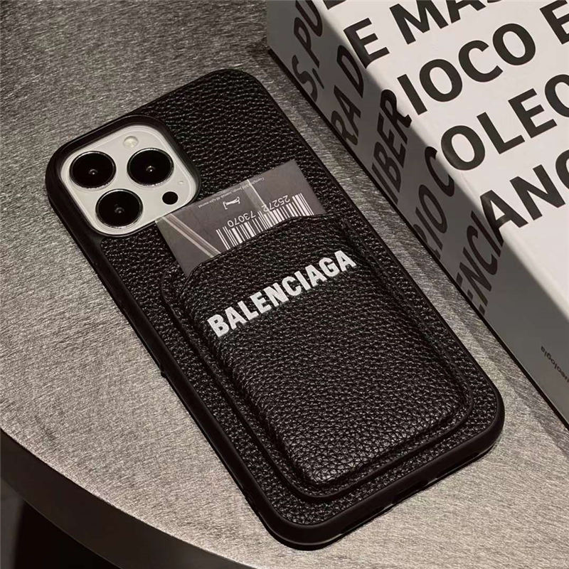 バレンシアガ iphone15ケース 革 高級 balenciaga アイフォン14pro max 