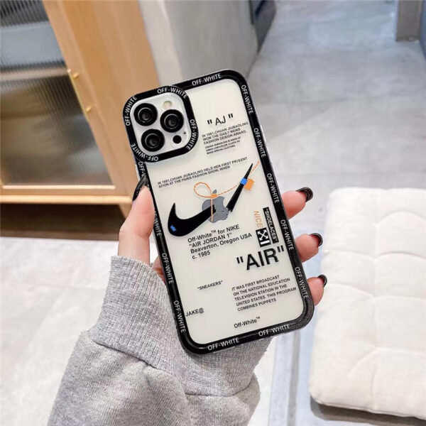 iphone13/13プロ ケース ナイキ オフホワイト 透明 iphone12pro max/12pro クリアケース ペア アイフォン11 スマホカバー シンプル 軽い