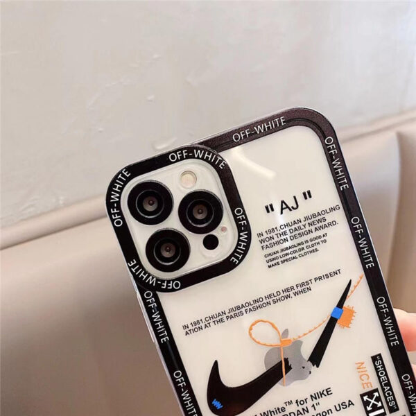 iphone13/13プロ ケース ナイキ オフホワイト 透明 iphone12pro max/12pro クリアケース ペア アイフォン11 スマホカバー シンプル 軽い