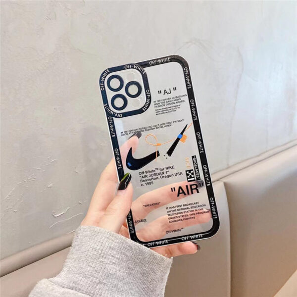 iphone13/13プロ ケース ナイキ オフホワイト 透明 iphone12pro max/12pro クリアケース ペア アイフォン11 スマホカバー シンプル 軽い