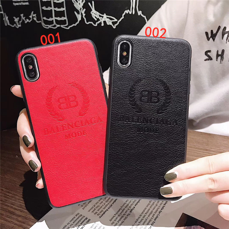 バレンシアガ iphone12ケース 革 高級 balenciaga アイフォン12pro max/11プロケース 黒 赤 iphonexr/se 第二世代 保護カバー カップル iphonex/xs ソフトケース