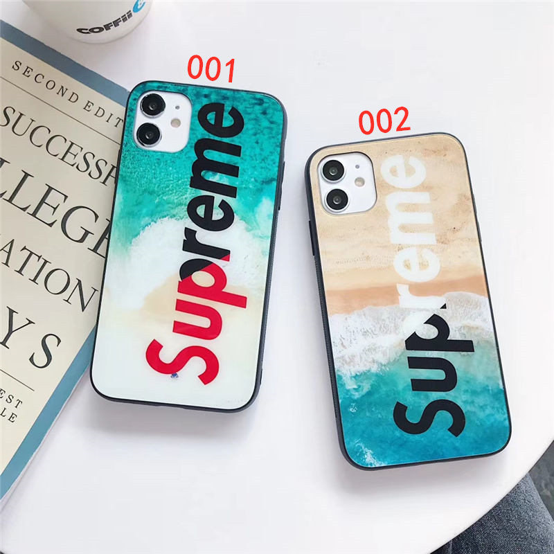 supreme ロゴ iphone12pro max ガラスケース カップル シュプリーム