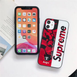 シュプリーム iphone13pro/14/14plus ケース ガラス Supreme iphone12ケース カップル アイフォン11pro/11pro max ケータイカバー かっこいい ストリート系 iphonexs/x 携帯ケース 海外セレブ