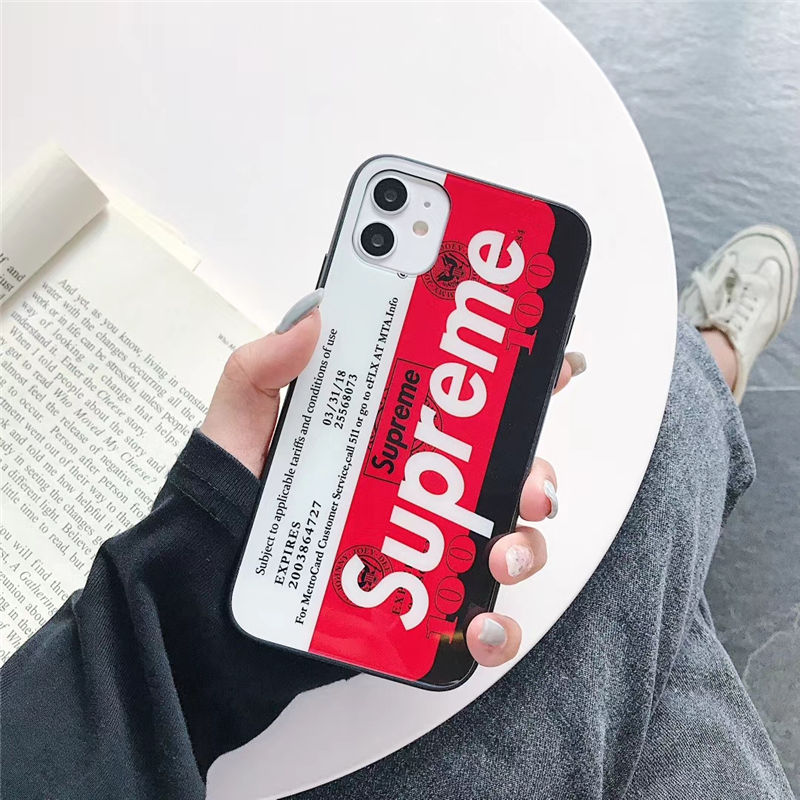 シュプリーム スマホケース12 ガラス Supreme Iphone12miniケース カップル かっこいい