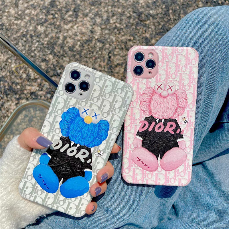 海外 セレブ 愛用 iphone ケース dior カウズ アイフォン12pro max/12 カバー 割れない 可愛い