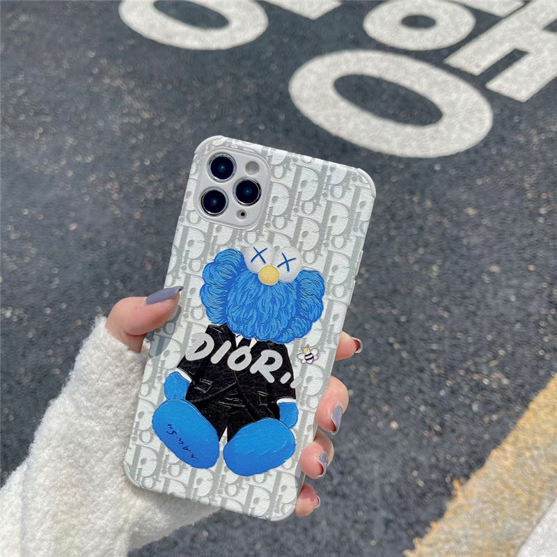 海外 セレブ 愛用 iphone ケース dior カウズ アイフォン12pro max/12 カバー 割れない 可愛い