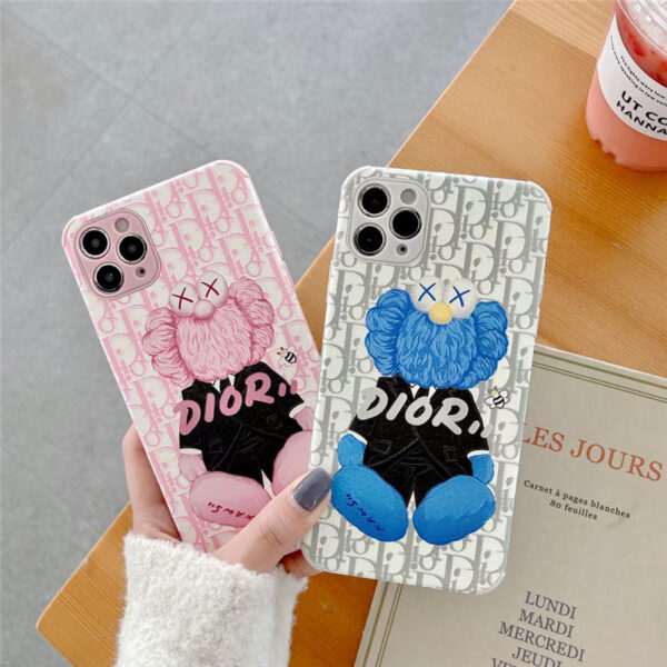 海外 セレブ 愛用 iphone ケース dior カウズ アイフォン12pro max/12 カバー 割れない 可愛い iphone11pro/xs/xr ケース カップル ディオール風 スマホケース iphone7/8
