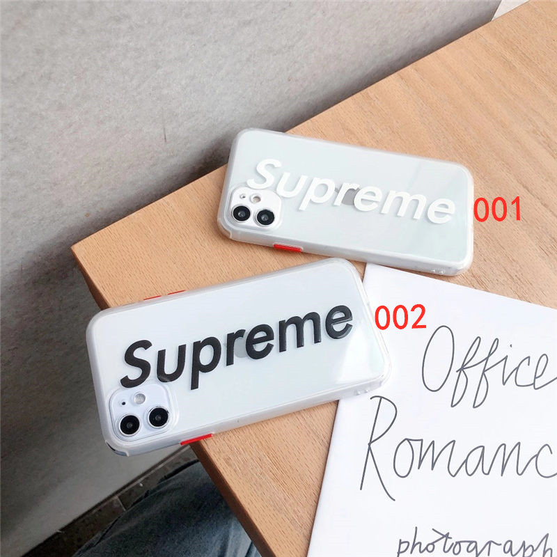 supreme ロゴ iphone12 クリア ケース おすすめ iphone12pro max/11pro カバー カップル シュプリーム iphonese2 iphonexs max ケータイケース シンプル 透明