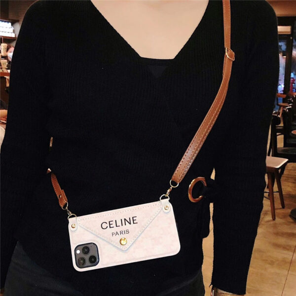 celine iphone13 ショルダー ケース 背面 収納 セリーヌ iphone11/12pro レター 型 スマホカバー iphonexs max/x ケース おすすめ 女性 iphone7/8plus 携帯ケース 大人っぽい