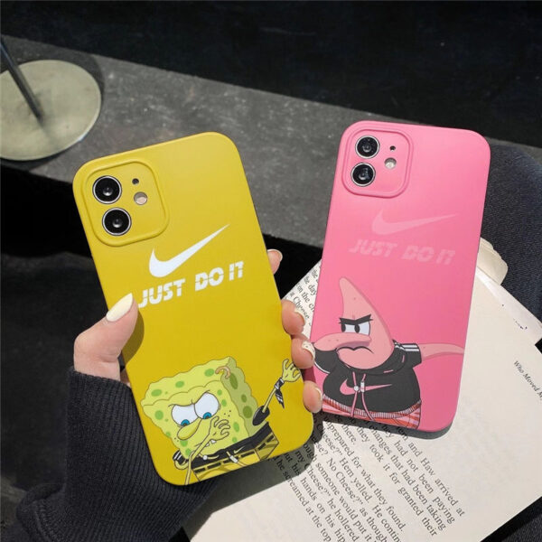 スポンジ ボブ スマホケース ナイキ iphone12/12mini 携帯カバー ペア nike iphone11pro maxケース キャラクター ピンク イエロー アイフォンケースx/xs おもしろ