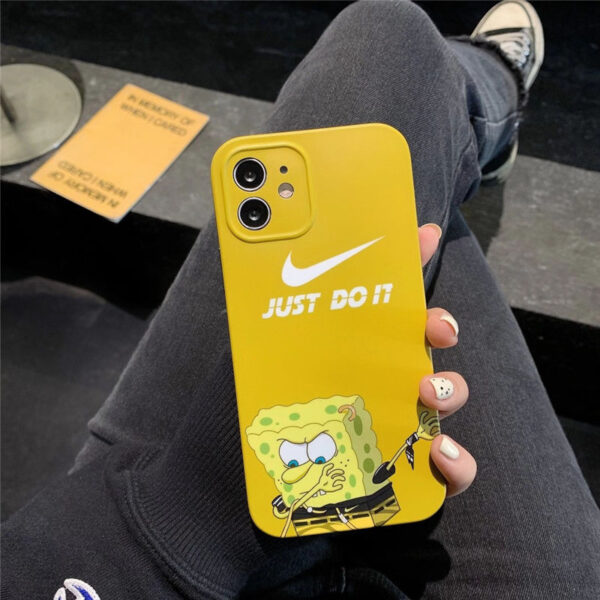 スポンジ ボブ スマホケース ナイキ iphone12/12mini 携帯カバー ペア nike iphone11pro maxケース キャラクター ピンク イエロー アイフォンケースx/xs おもしろ