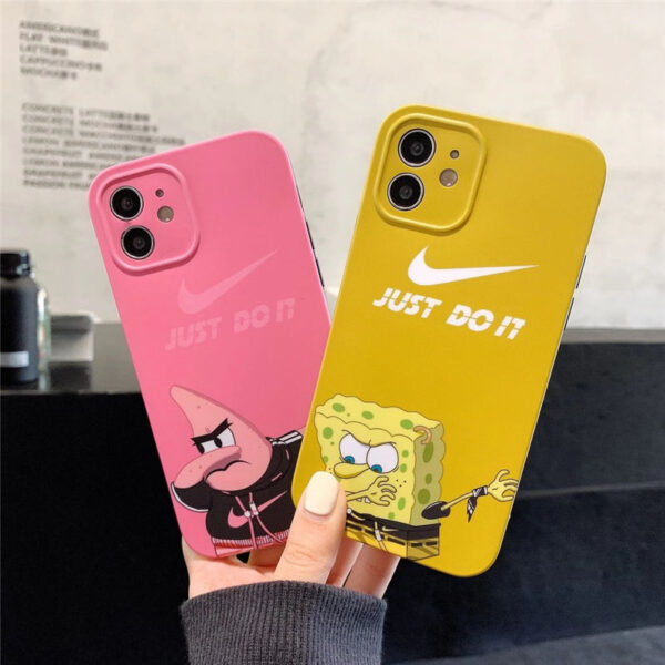 スポンジ ボブ スマホケース ナイキ iphone12/12mini 携帯カバー ペア nike iphone11pro maxケース キャラクター ピンク イエロー アイフォンケースx/xs おもしろ