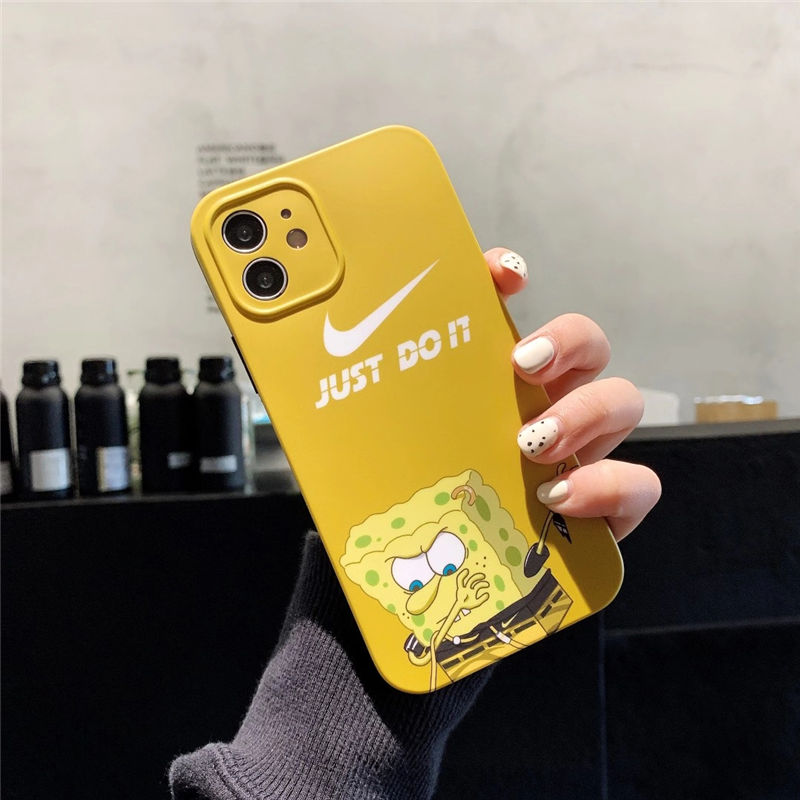 スポンジ ボブ スマホケース ナイキ iphone12/12mini 携帯カバー ペア nike iphone11pro maxケース キャラクター ピンク イエロー アイフォンケースx/xs おもしろ