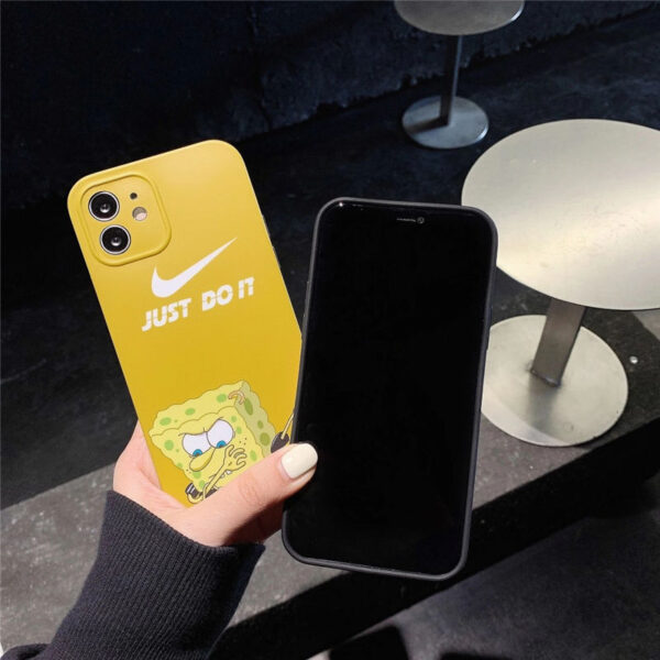 スポンジ ボブ スマホケース ナイキ iphone12/12mini 携帯カバー ペア nike iphone11pro maxケース キャラクター ピンク イエロー アイフォンケースx/xs おもしろ