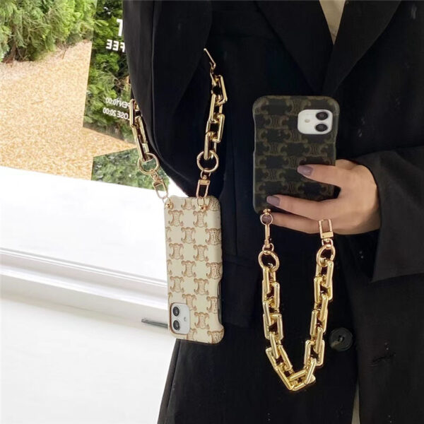 iphone13/13pro ケース チェーン 韓国 CELINE アイフォン12/11pro maxケース 大人 女子 セリーヌ風 iphonexs max/xrケース おしゃれ 携帯ケース iphone7plus 可愛い 安い