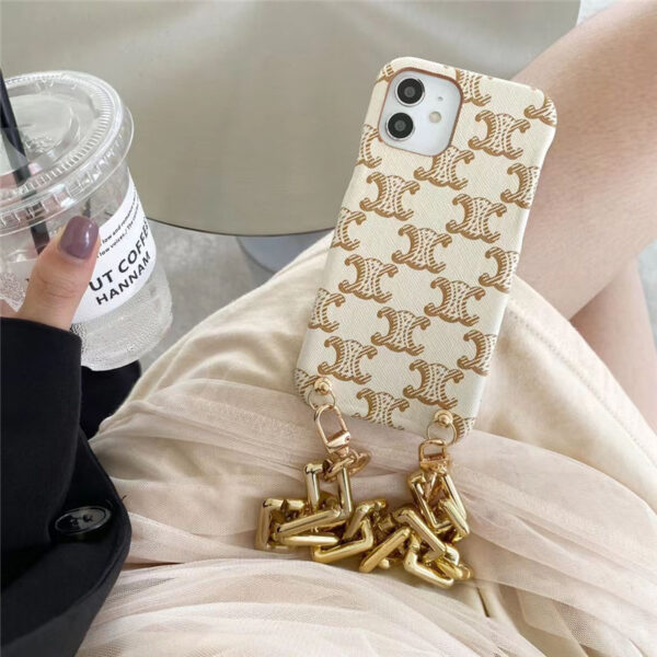 iphone13/13pro ケース チェーン 韓国 CELINE アイフォン12/11pro maxケース 大人 女子 セリーヌ風 iphonexs max/xrケース おしゃれ 携帯ケース iphone7plus 可愛い 安い