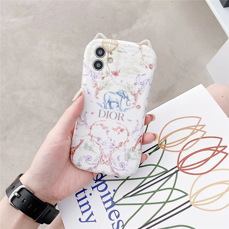 ディオール iphoneケース12pro 象柄 dior iphone12/11pro maxケース 猫 