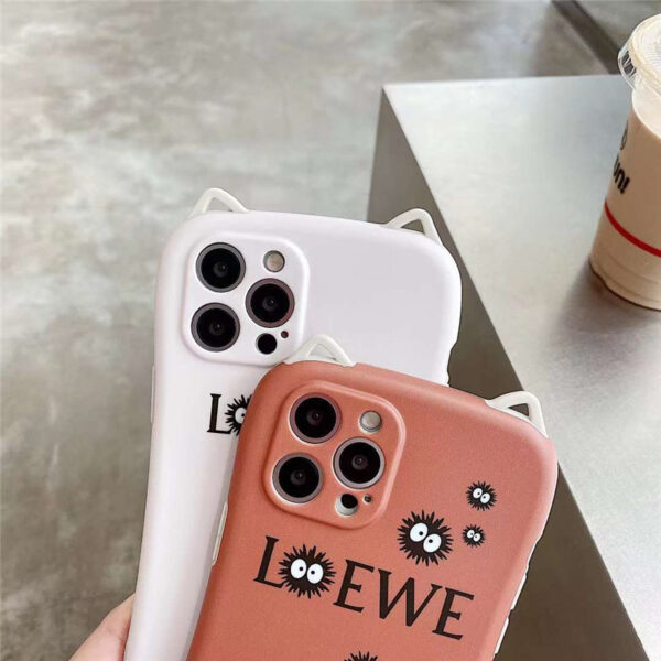 iFace風 iphone12ケース ロエベ まっくろ くろ すけ iphone12pro/11pro max カバー LOEWE 猫 耳 アイ フォン ケースxs/xr お揃い iphonese 第二世代 携帯カバー カメラ保護
