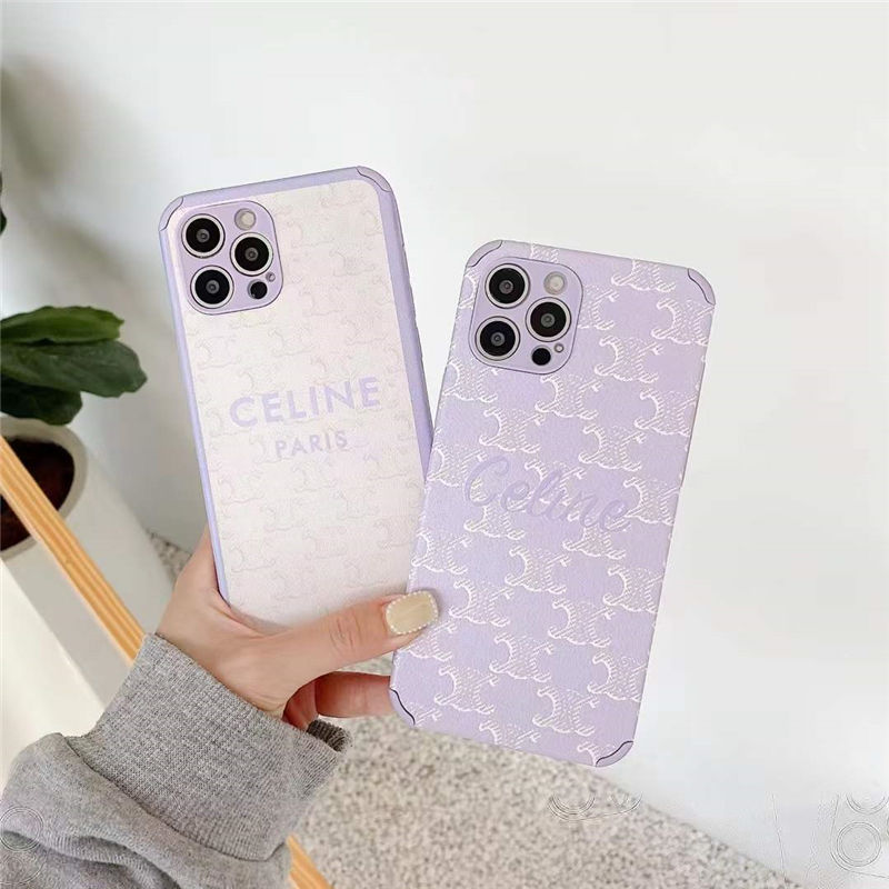 iphone12 13miniケース パープル セリーヌ 安い iphone12プロ/11 携帯カバー 頑丈 かわいい