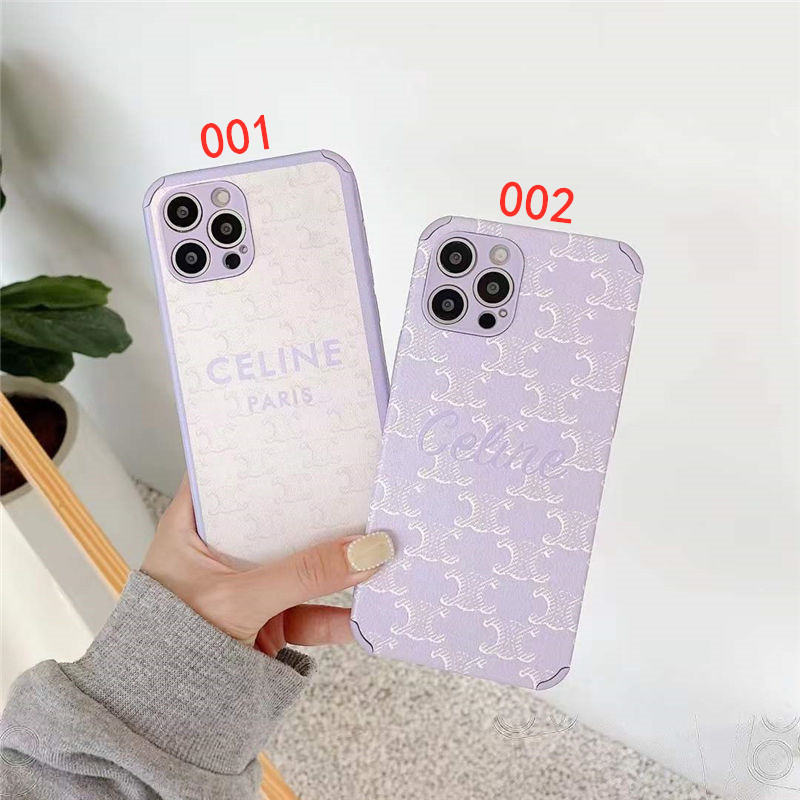 iphone12 13miniケース パープル セリーヌ 安い iphone12プロ/11 携帯カバー 頑丈 かわいい CELINE iphonexs/10r レザー ケース 女子 おすすめ