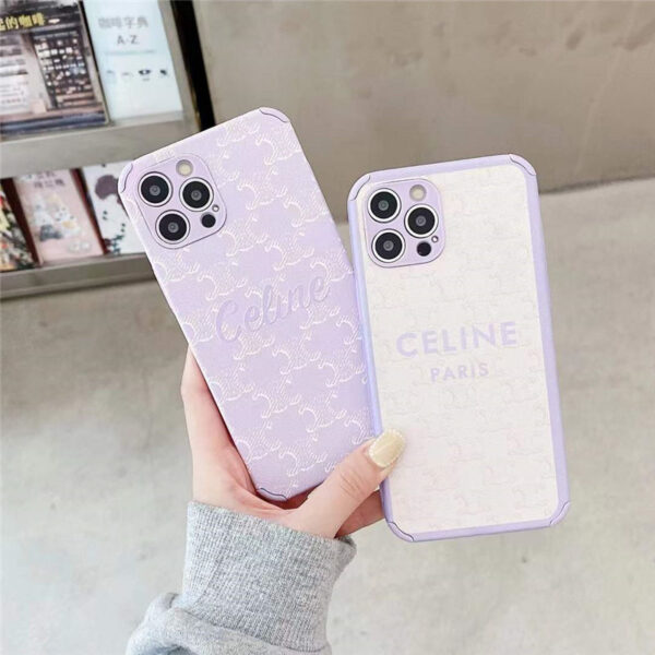 iphone12 13miniケース パープル セリーヌ 安い iphone12プロ/11 携帯カバー 頑丈 かわいい CELINE iphonexs/10r レザー ケース 女子 おすすめ