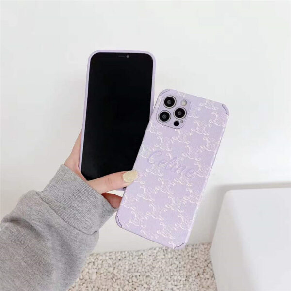 iphone12 13miniケース パープル セリーヌ 安い iphone12プロ/11 携帯カバー 頑丈 かわいい CELINE iphonexs/10r レザー ケース 女子 おすすめ