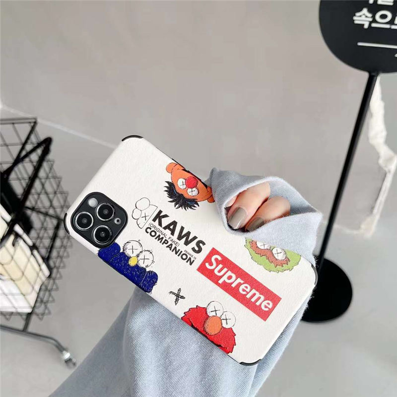 シュプリーム カウズ iphone13/13proケース セサミストリート iphone12mini レザー ケース おもしろ supreme iphone12/11pro/xs カバー 耐衝撃 スマホケース10r/x カップル