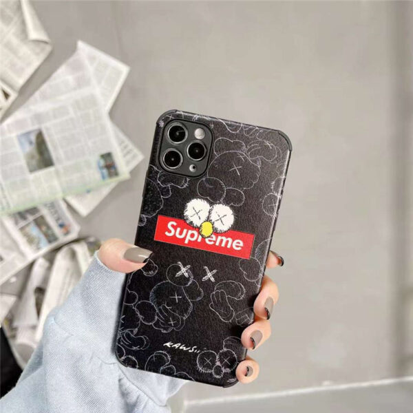 シュプリーム カウズ iphone13/13proケース セサミストリート iphone12mini レザー ケース おもしろ supreme iphone12/11pro/xs カバー 耐衝撃 スマホケース10r/x カップル