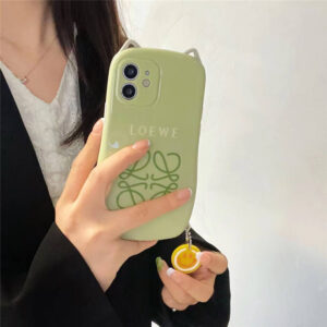 ロエベ iphone13pro/13 ケース グリーン かわいい Loewe iphoneケース12pro max 猫耳 アイフォン11pro/x/xs max ソフトカバー インスタ風 オシャレ