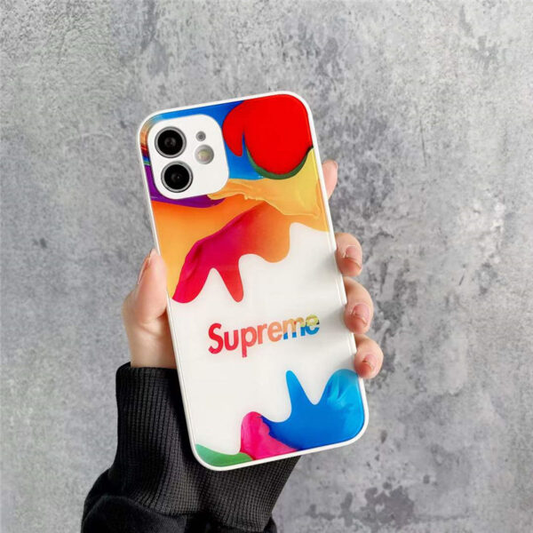 ナイキ スマホケース ガラス supreme iphone13/12mini ケース カラフル ペア アイフォン12/11pro max/xs ガラスカバー ブランドコピー スマホケースx/se2 激安