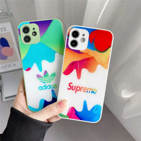 ナイキ スマホケース ガラス supreme iphone13/12mini ケース カラフル ペア アイフォン12/11pro max/xs ガラスカバー ブランドコピー スマホケースx/se2 激安