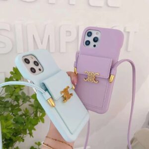 セリーヌ スマホショルダーケース 背面収納 iphone ケース パステルカラー iphone14/14pro カバー 可愛い 女子 アイフォンカバー13 オシャレ