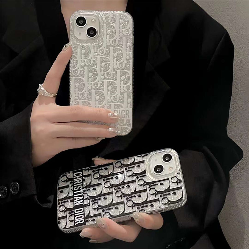 dior iphone15/15promax ケース オシャレ iphone14pro max 携帯 ケース キラキラ シート付き アイフォン14/13pro ソフトカバー 人気 女子