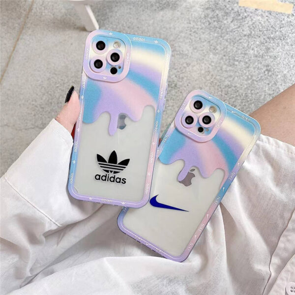 iphone クリア ケース おしゃれ Nike iphone12/12pro maxケース 虹色 アディダス スマホケース 11pro 女子 高校生 人気 iphonex/xr 透明カバー おすすめ 丈夫