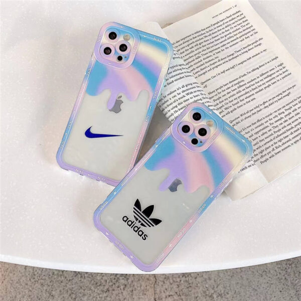 iphone クリア ケース おしゃれ Nike iphone12/12pro maxケース 虹色 アディダス スマホケース 11pro 女子 高校生 人気 iphonex/xr 透明カバー おすすめ 丈夫