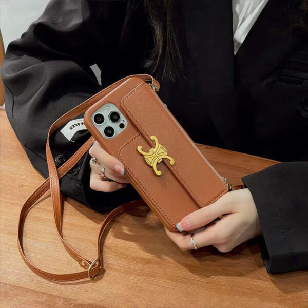 iphone15pro/15promax ケース ショルダー セリーヌ風 iphone14/13pro ケース 背面 収納 韓国 CELINE アイフォン14promax 保護カバー 偽物 スマホケース 大人 女子