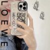 loewe スマホケース 韓国 透明 ロエベ iphone14/14pro max ケース ベルト アイフォン13/12pro クリアカバー 女子 高生