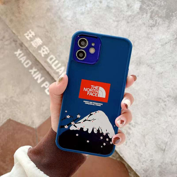 ノース フェイス iphone13 ケース 流行り iphone12pro/12/11 携帯カバー おしゃれ インスタ north face エアーポッズケース ブランド 山 桜 airpods pro ケース カラビナ付き